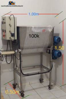 Horizontal paddle mixer with 150 liter stainless steel dosing filling machine