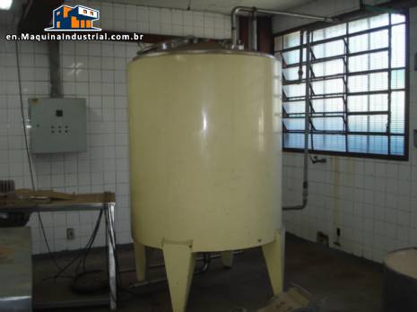 2,000 liter internal stainless steel jacketed tank