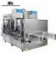 Packaging line with labeling and case packing machine for cleaning products