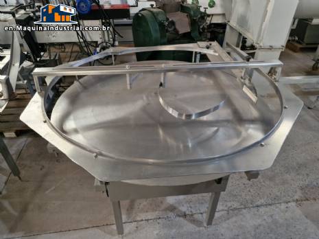 Masipack 1200 mm stainless steel rotating accumulator table