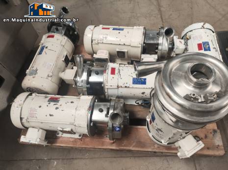 Stainless steel sanitary centrifugal pump APV SPX FLOW W+ 22/09 with Baldor 5 hp explosion-proof motor