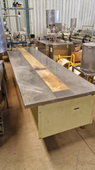 Conveyor belt with stainless steel side table