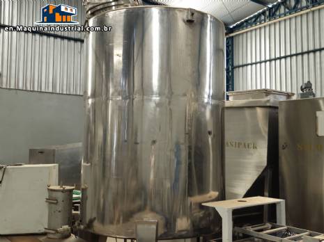Stainless steel tank for storage and agitation 1500 liters