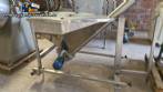 Inclined screw conveyor with stainless steel silo