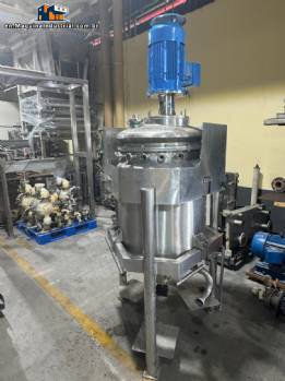 Stainless steel jacketed mixing tank Turbon Mixer high shear Recinox 200 liters Stainless steel jacketed mixing tank Turbon Mixer high shear Recinox 200 liters